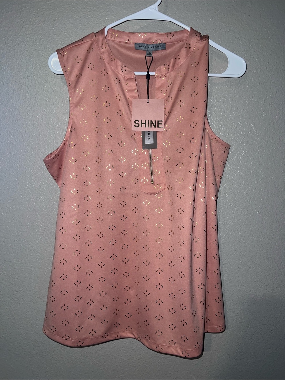 Shine Sleeveless Eyelet Camisole in Dusty Rose by A New Day